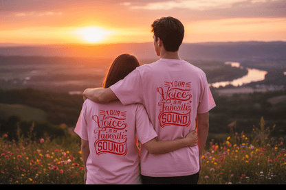 Bee Couple Unisex T-Shirt | 180g Double - Sided Print | BuyEcEc - BuyEcEc