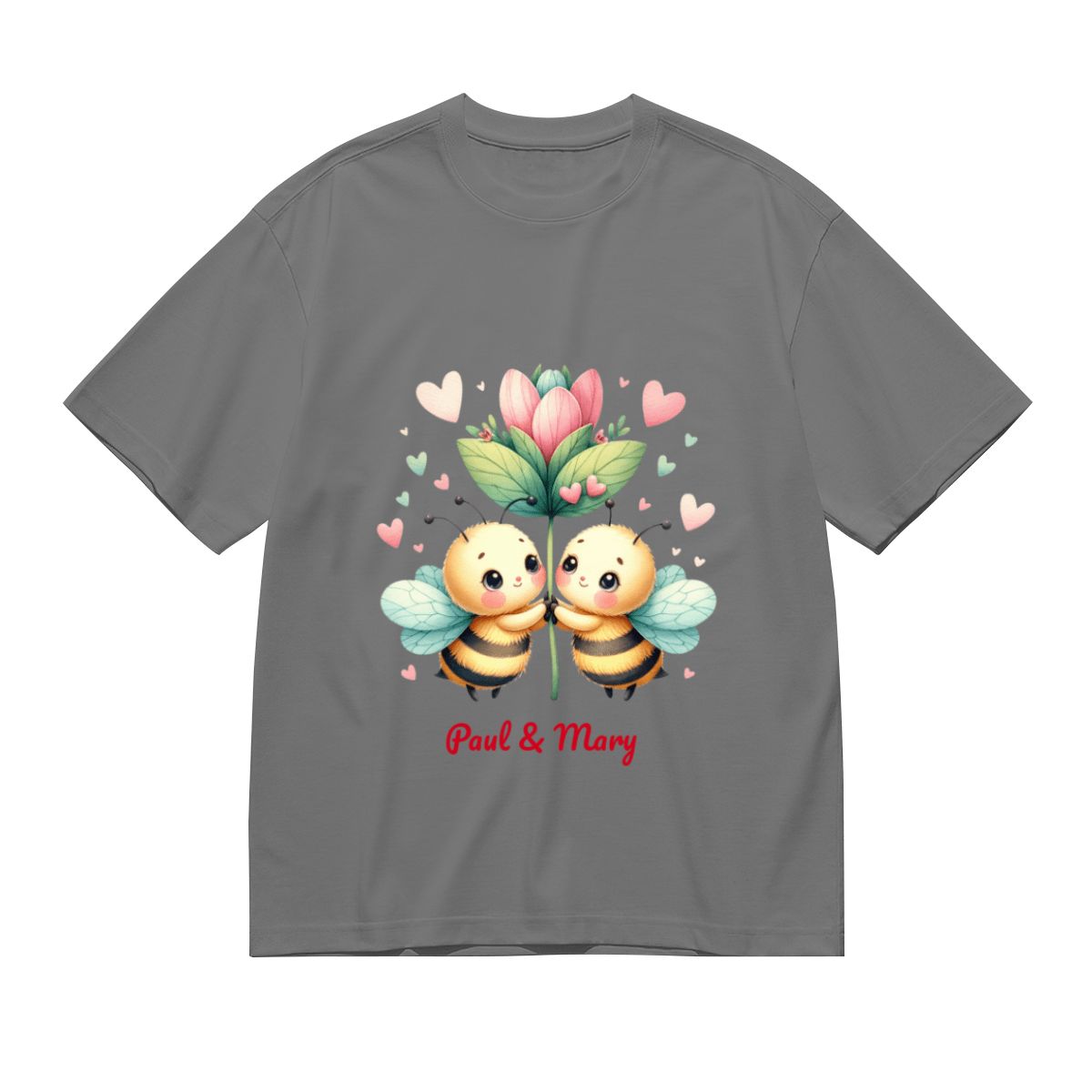Bee Couple Unisex T-Shirt | 180g Double - Sided Print | BuyEcEc - BuyEcEc