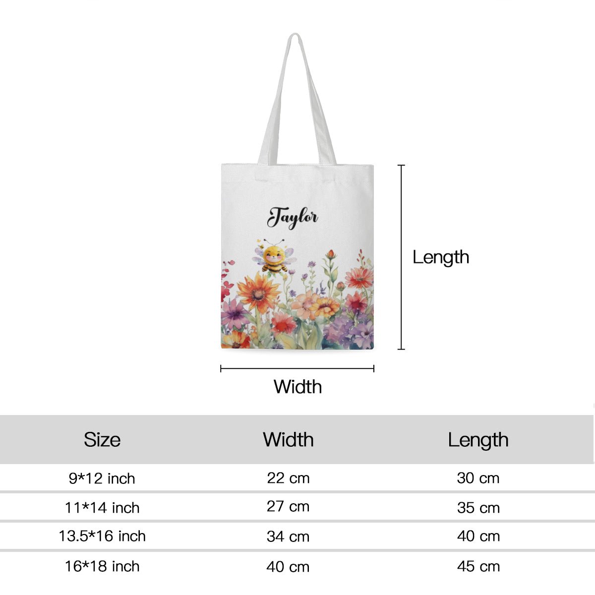Bee in Wild Flower Canvas Tote Bag Custom Personalized - ToteBags - BuyEcEc