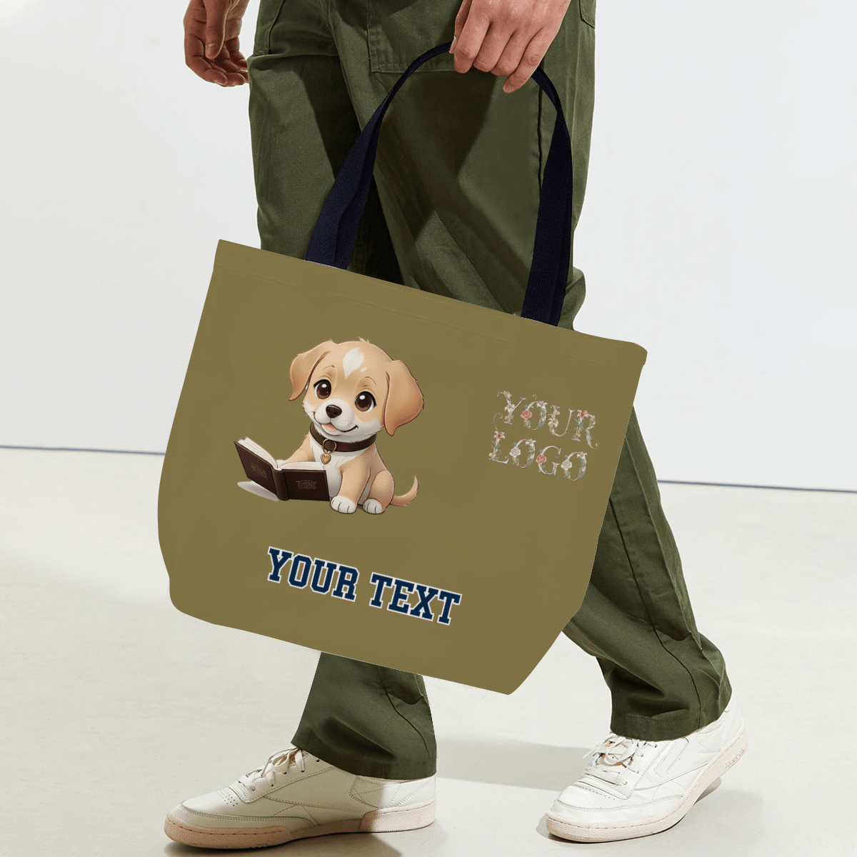 Canvas Tote Bag – Custom Text (Dark) - Storage - BuyEcEc