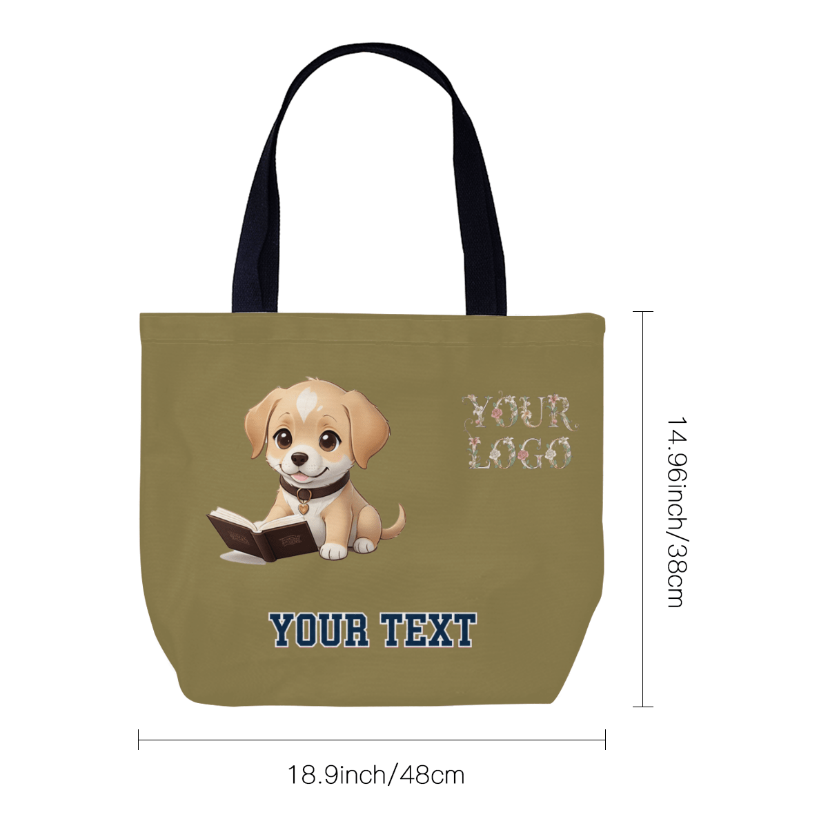 Canvas Tote Bag – Custom Text (Dark) - Storage - BuyEcEc