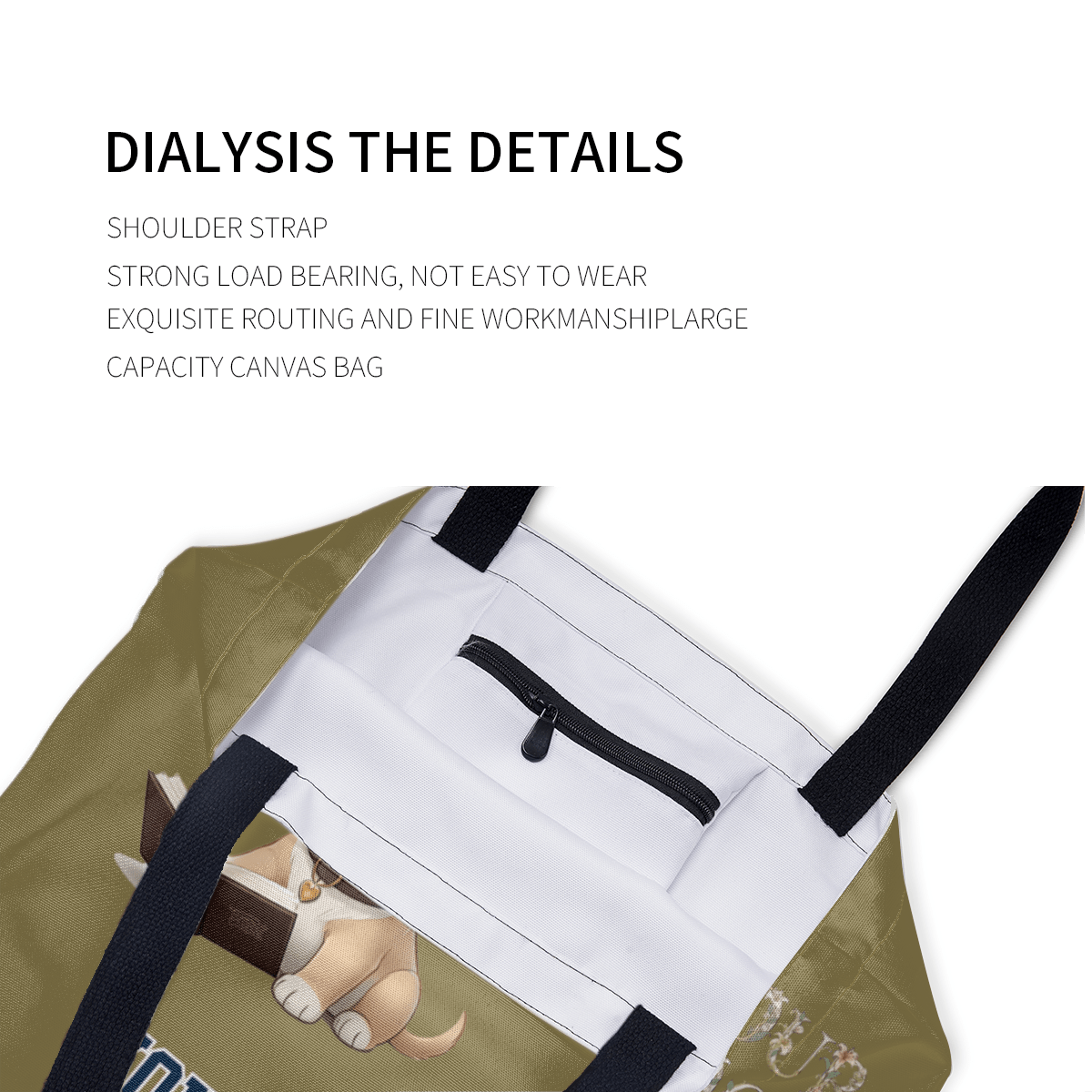 Canvas Tote Bag – Custom Text (Dark) - Storage - BuyEcEc