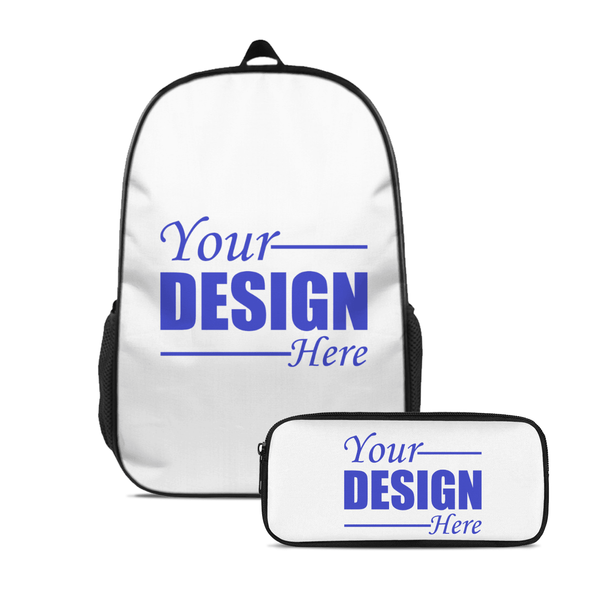 Casual Backpack with Fishbone Design & Pencil Case – Custom Design - Storage - BuyEcEc
