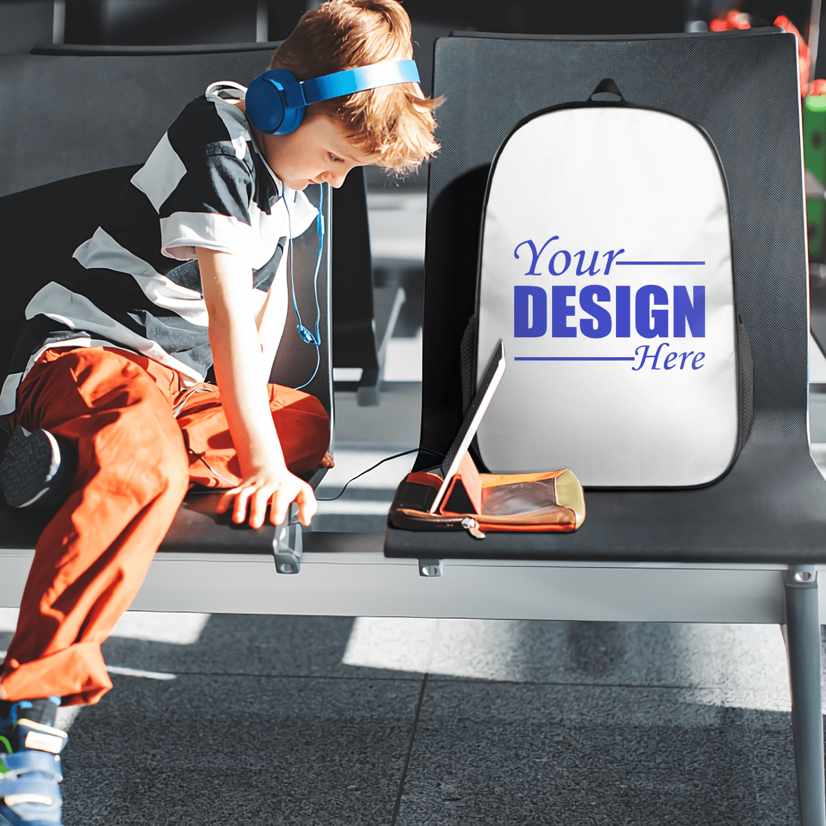 Casual Backpack with Fishbone Design & Pencil Case – Custom Design - Storage - BuyEcEc
