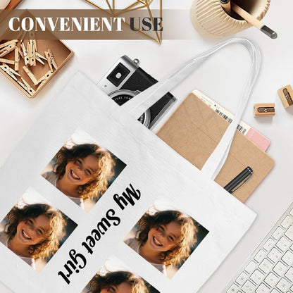 Custom 4 - Photo Canvas Tote Bag | Personalized Photo Collage ToteTote Bag Name Personalized - ToteBags - BuyEcEc
