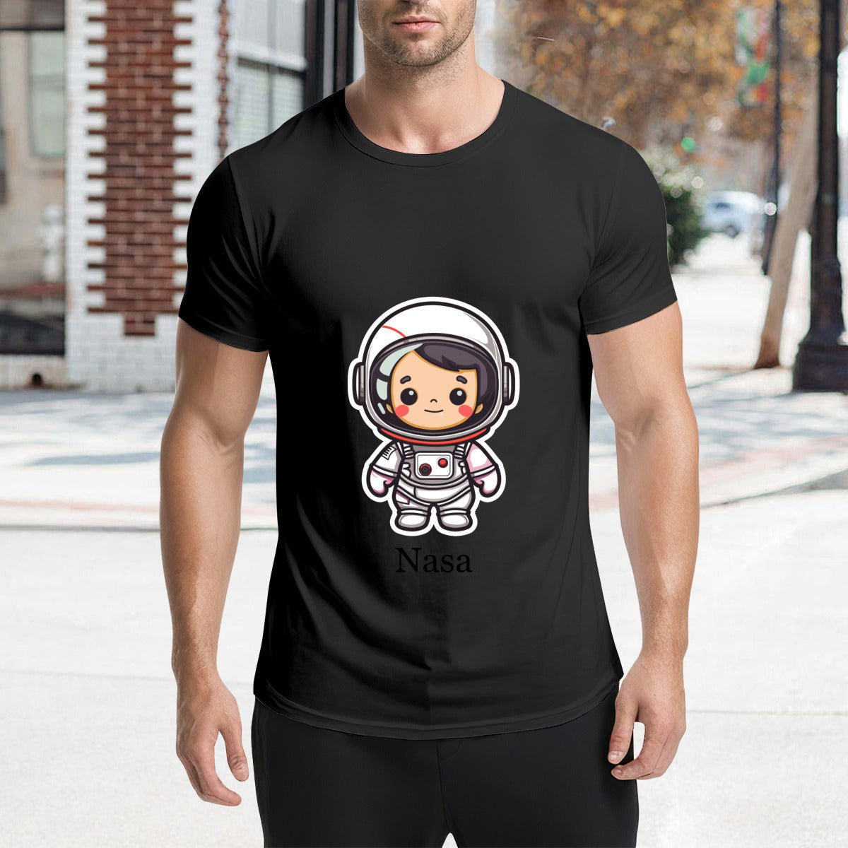 Custom Astronaut T-Shirt for Men (200g) - Astronaut & Text Tee - BuyEcEc