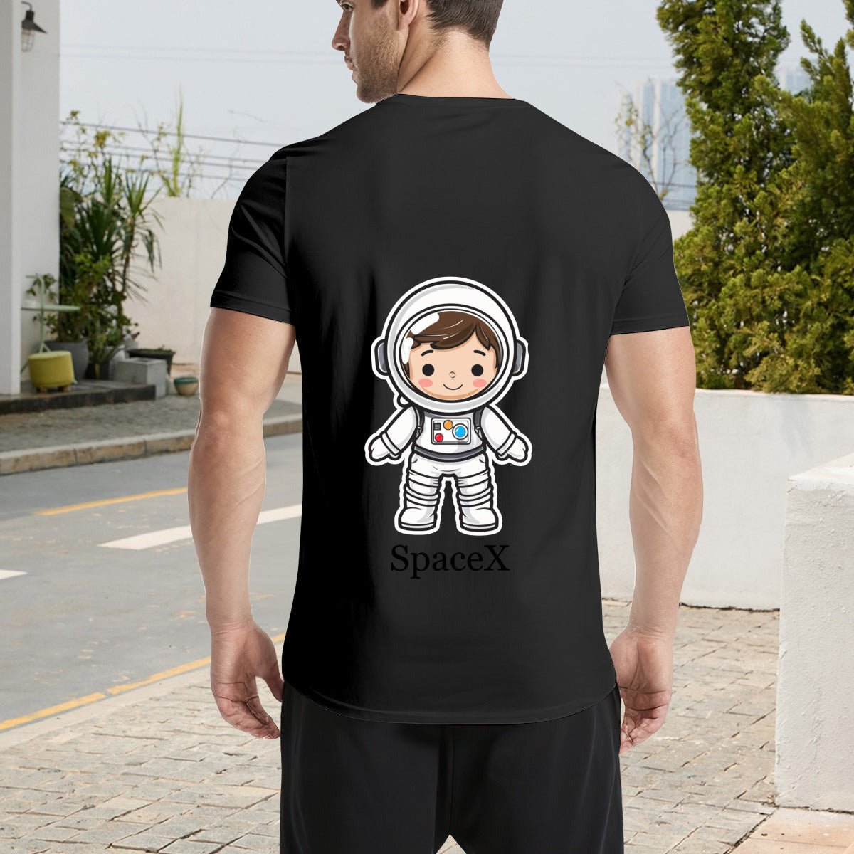 Custom Astronaut T-Shirt for Men (200g) - Astronaut & Text Tee - BuyEcEc
