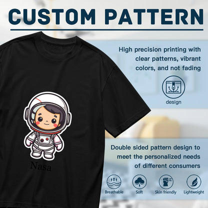 Custom Astronaut T-Shirt for Men (200g) - Astronaut & Text Tee - BuyEcEc