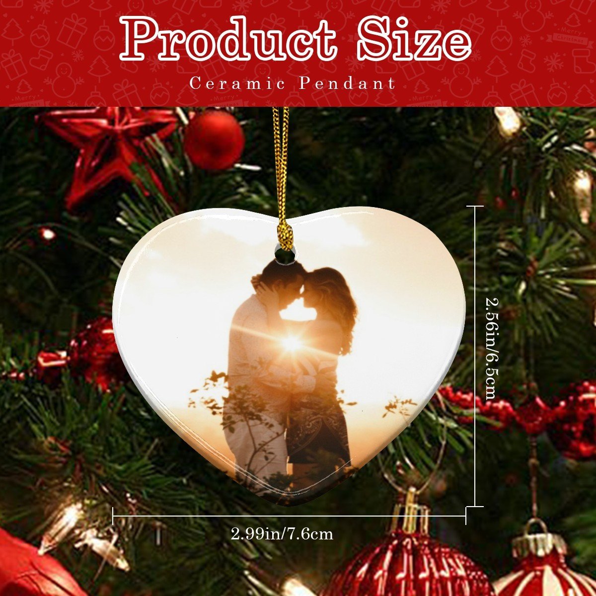 Custom Ceramic Heart Pendant | Photo Ornament | BuyEcEc - Pendants & Ornaments - BuyEcEc