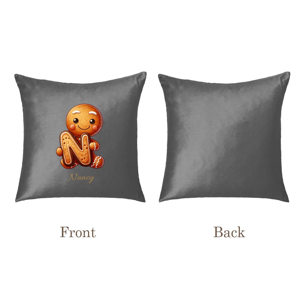 Custom Christmas Monogram Pillow | Personalized Holiday Initial & Name - Pillowcases - BuyEcEc