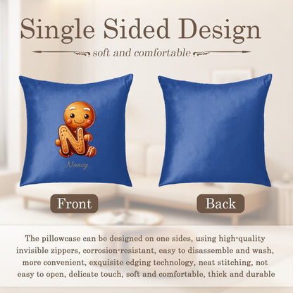 Custom Christmas Monogram Pillow | Personalized Holiday Initial & Name - Pillowcases - BuyEcEc