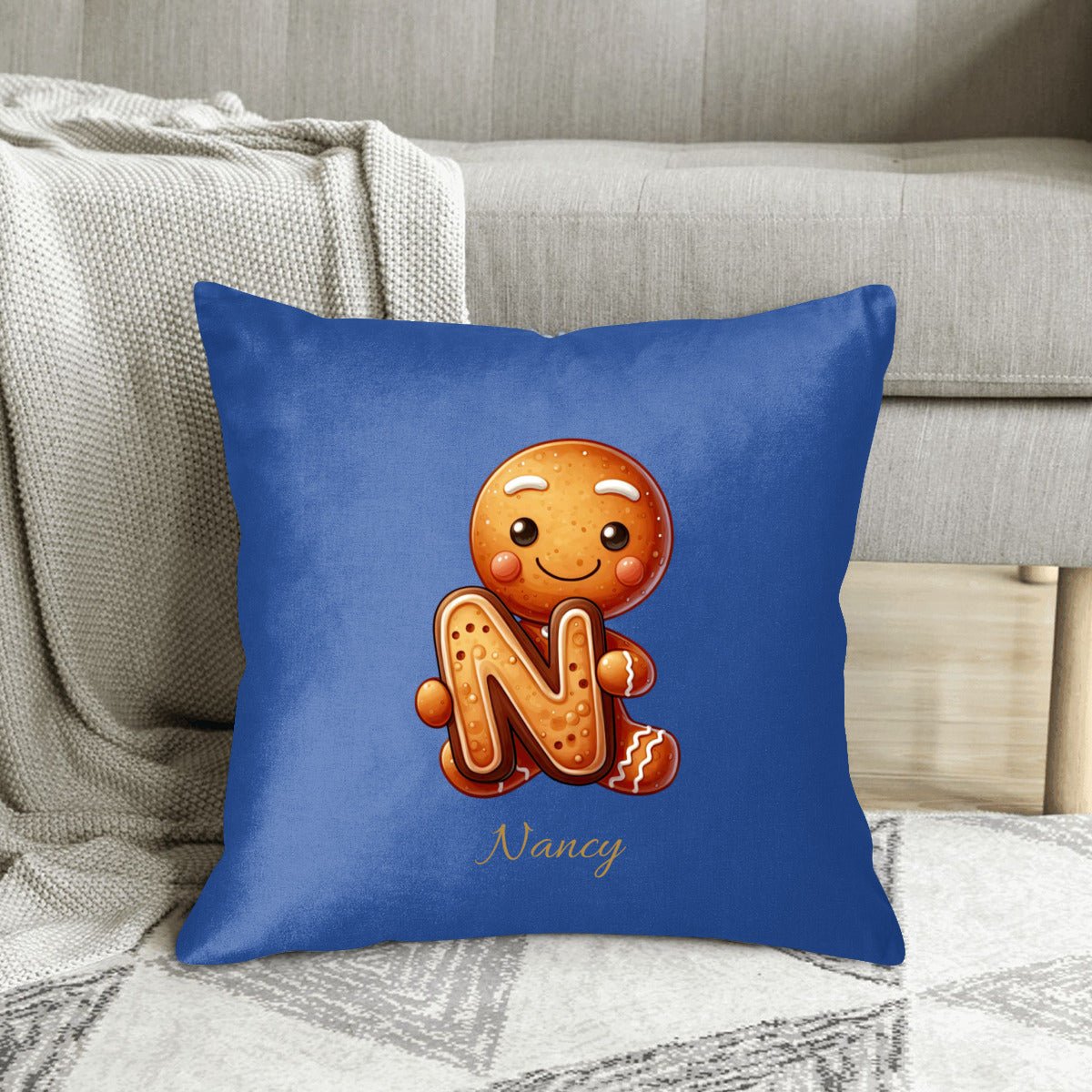 Custom Christmas Monogram Pillow | Personalized Holiday Initial & Name - Pillowcases - BuyEcEc