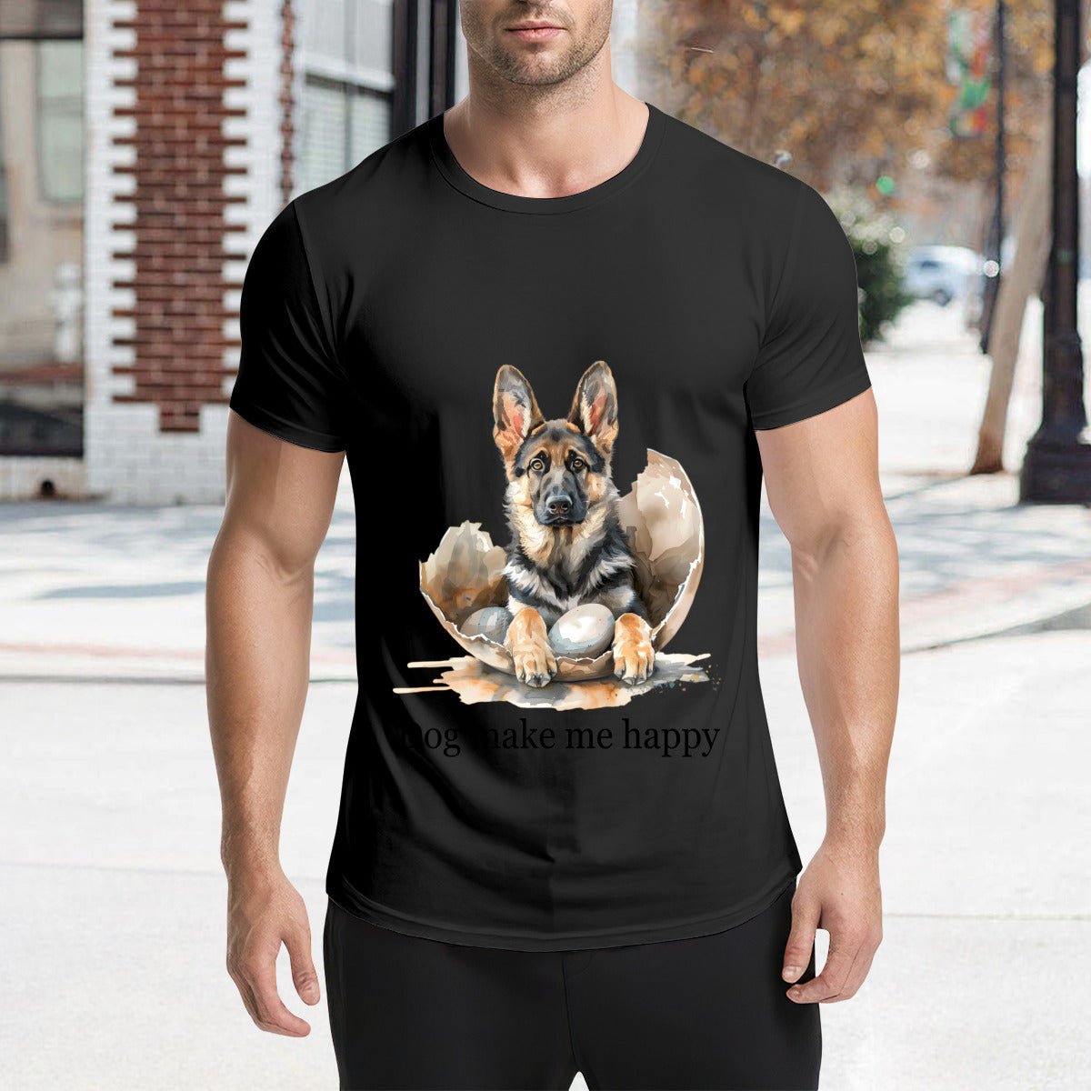 Custom German Shepherd T-Shirt for Men (200g) - Dog Graphic - BuyEcEc