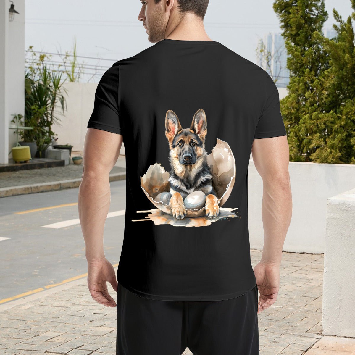 Custom German Shepherd T-Shirt for Men (200g) - Dog Graphic - BuyEcEc