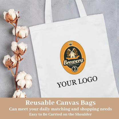 Custom Logo Canvas Tote Bag | Personalized Large Travel Bag - ToteBags - BuyEcEc