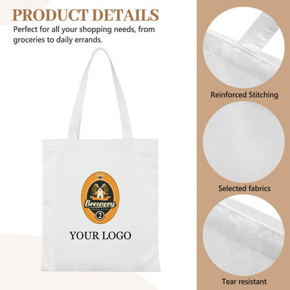 Custom Logo Canvas Tote Bag | Personalized Large Travel Bag - ToteBags - BuyEcEc