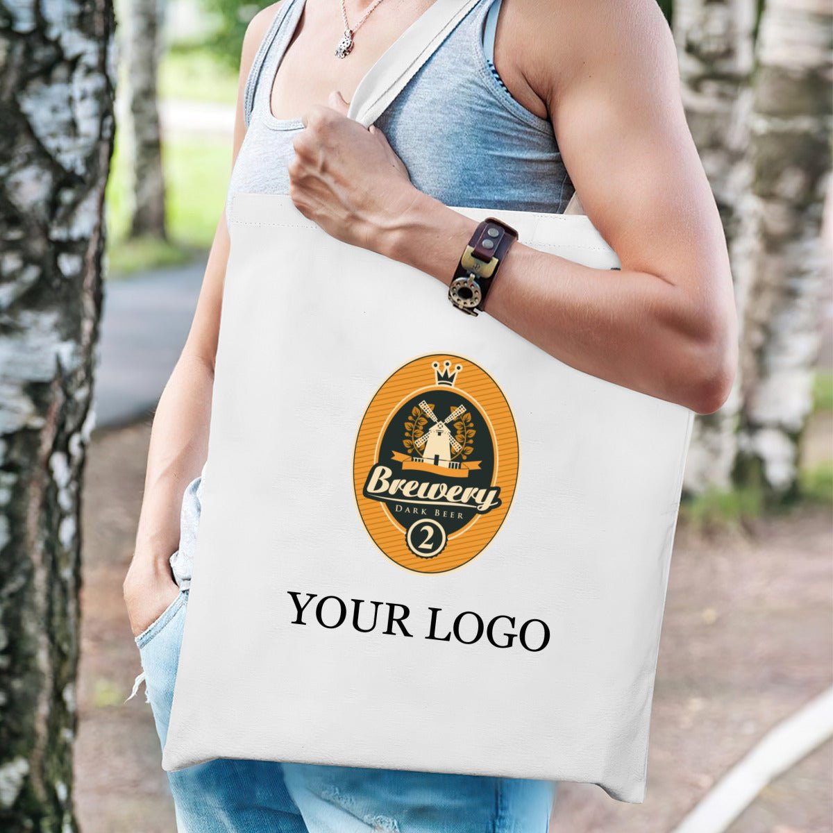 Custom Logo Canvas Tote Bag | Personalized Large Travel Bag - ToteBags - BuyEcEc