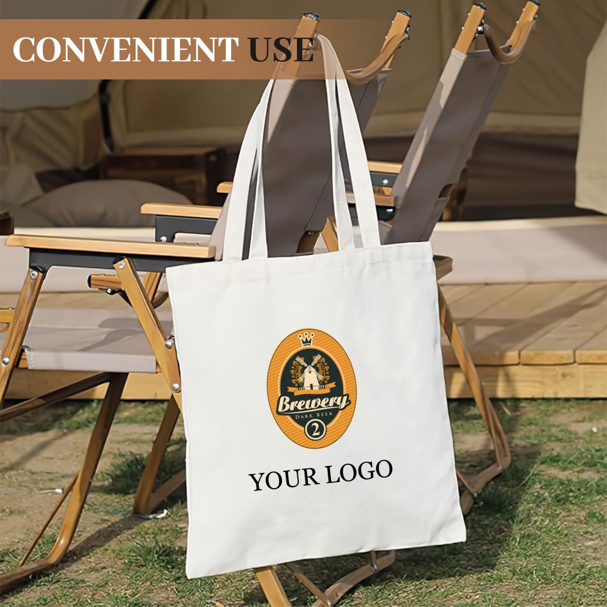 Custom Logo Canvas Tote Bag | Personalized Large Travel Bag - ToteBags - BuyEcEc