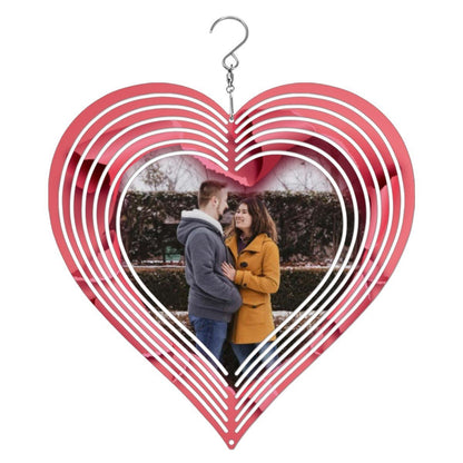Custom Photo Mandala Heart Wind Chime | 3D Rotating Decor | BuyEcEc - Pendants & Ornaments - BuyEcEc