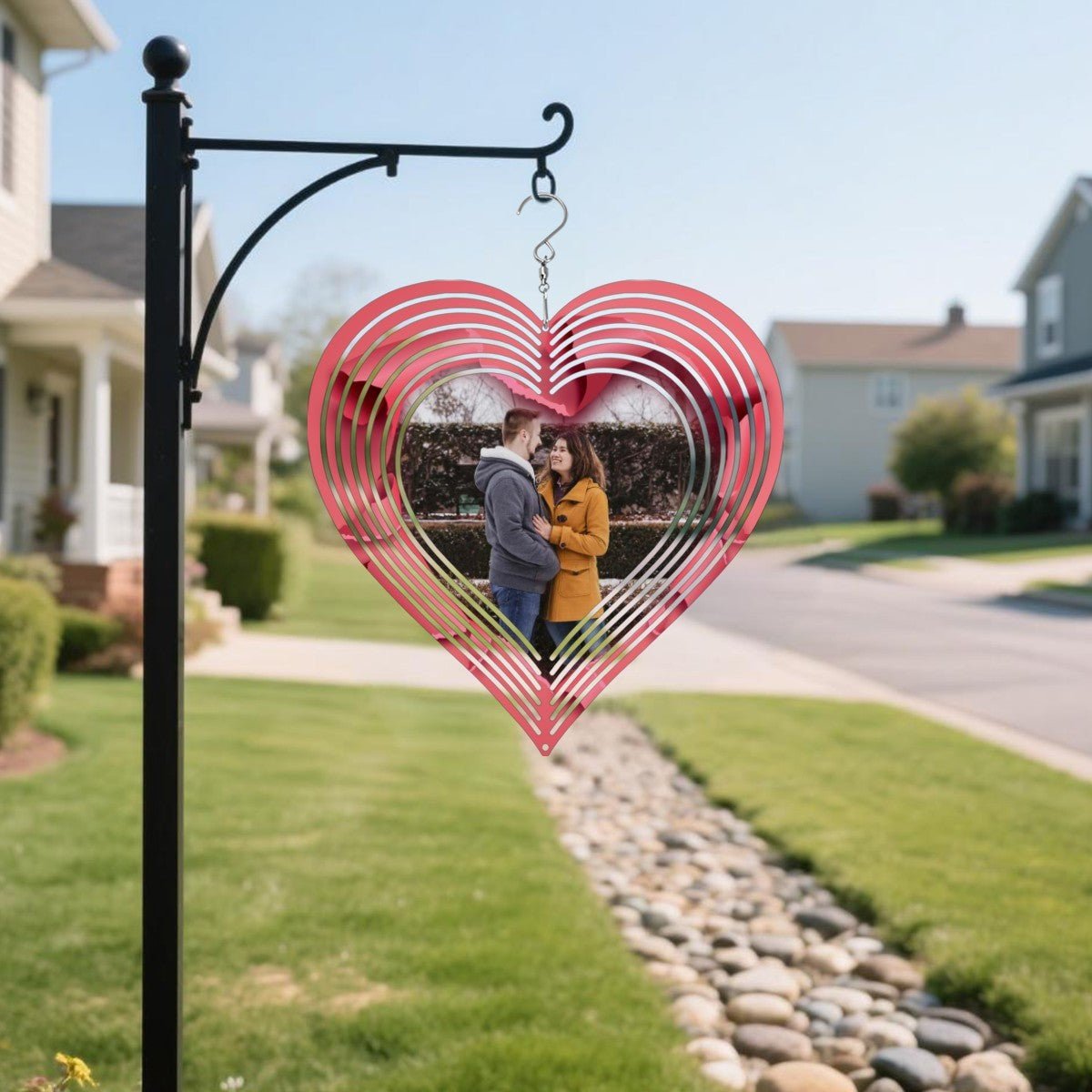 Custom Photo Mandala Heart Wind Chime | 3D Rotating Decor | BuyEcEc - Pendants & Ornaments - BuyEcEc