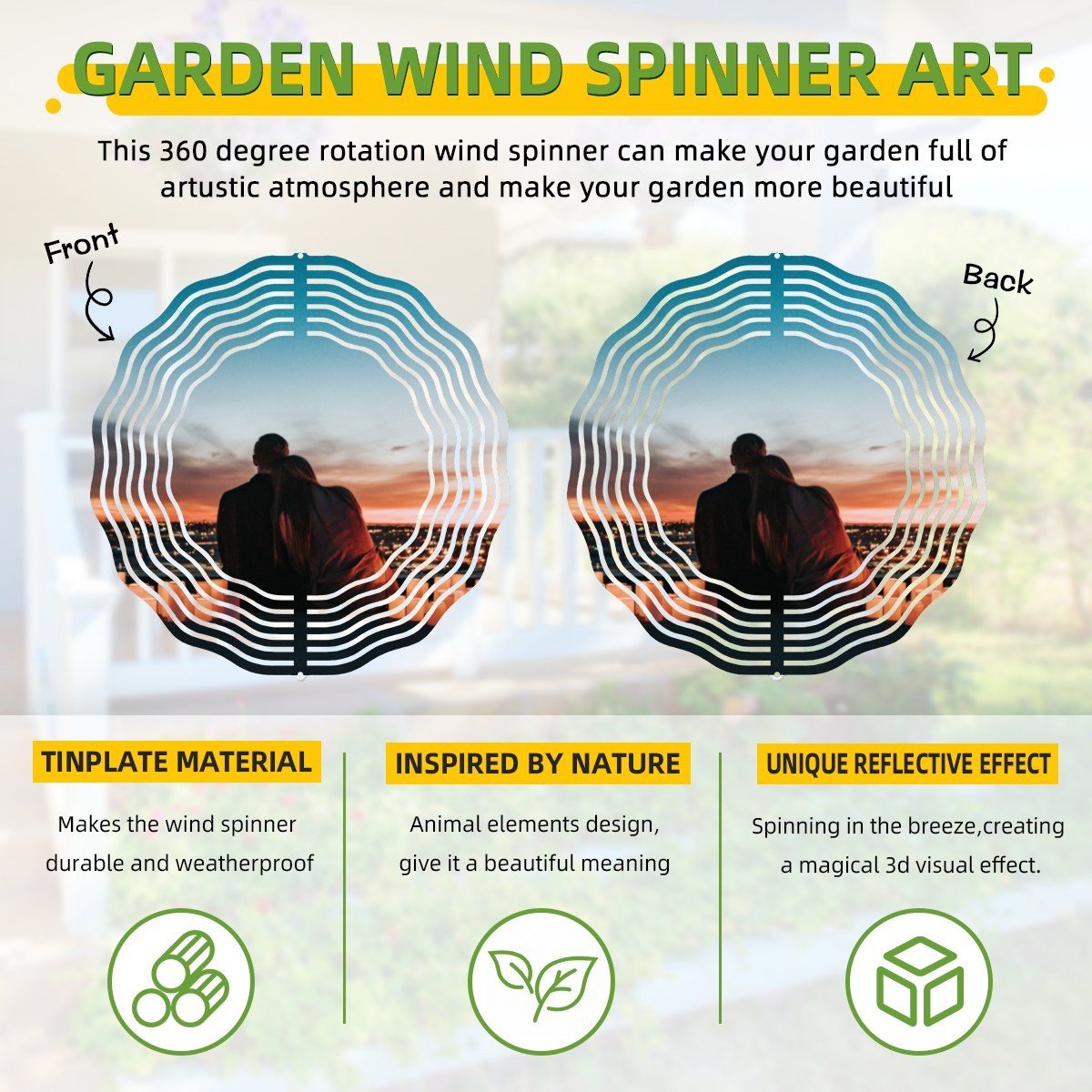 Custom Photo Mandala Wind Chime | Personalized 3D Decor | BuyEcEc - Pendants & Ornaments - BuyEcEc