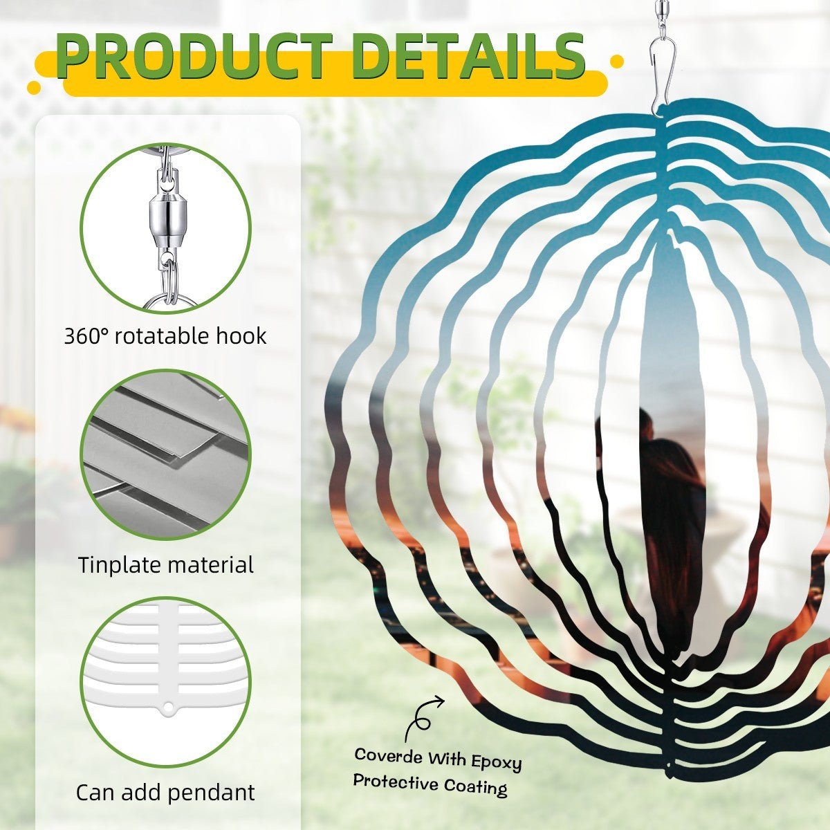 Custom Photo Mandala Wind Chime | Personalized 3D Decor | BuyEcEc - Pendants & Ornaments - BuyEcEc