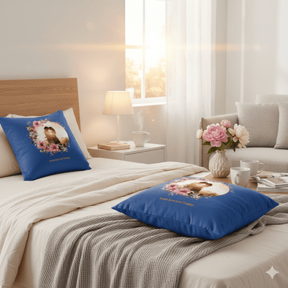 Custom Photo & Names Pillowcase - Romantic Floral Frame Gift - Pillowcases - BuyEcEc