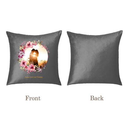 Custom Photo & Names Pillowcase - Romantic Floral Frame Gift - Pillowcases - BuyEcEc