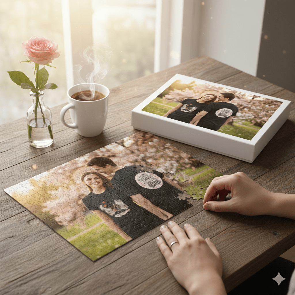 Custom Photo Puzzle Horizontal | Personalized Couple Jigsaw Gift - Jigsaw Puzzle - BuyEcEc