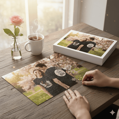 Custom Photo Puzzle Horizontal | Personalized Couple Jigsaw Gift - Jigsaw Puzzle - BuyEcEc