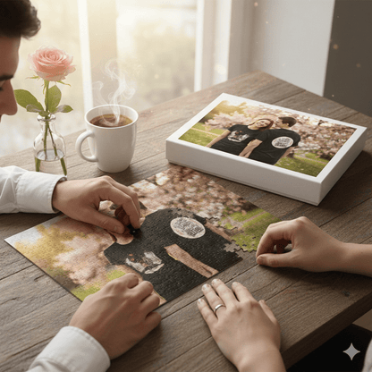Custom Photo Puzzle Horizontal | Personalized Couple Jigsaw Gift - Jigsaw Puzzle - BuyEcEc