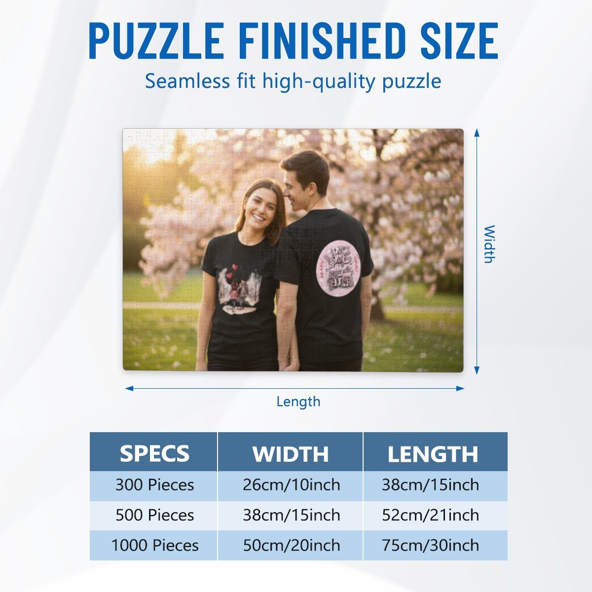 Custom Photo Puzzle Horizontal | Personalized Couple Jigsaw Gift - Jigsaw Puzzle - BuyEcEc