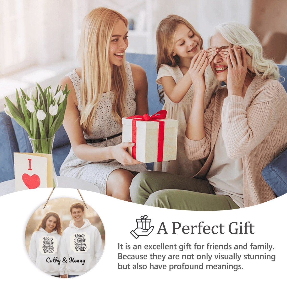 Custom Photo Round Acrylic Pendant | Personalized Mirror Gift | BuyEcEc - Pendants & Ornaments - BuyEcEc