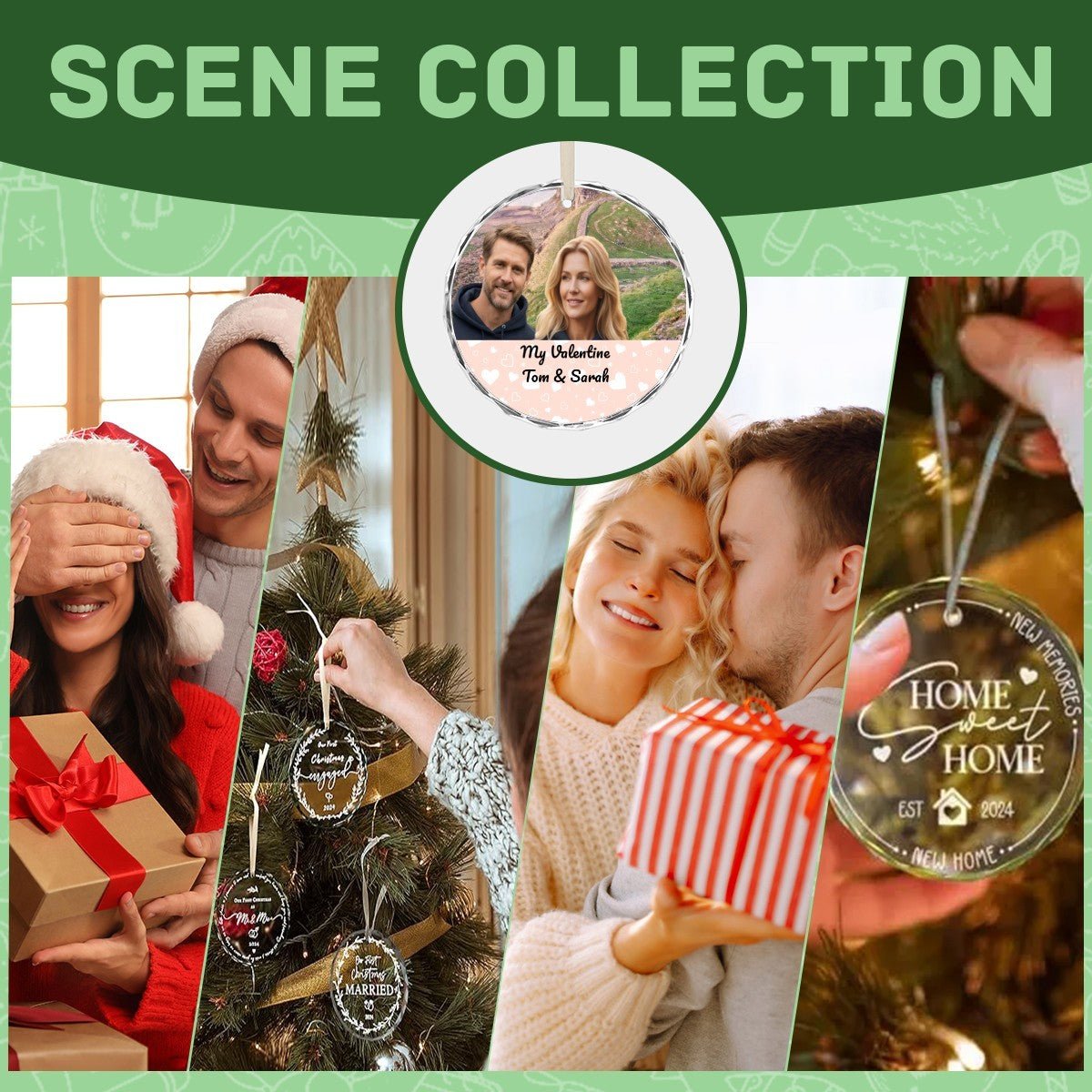 Custom Photo Round Glass Ornament | Personalized Crystal | BuyEcEc - Pendants & Ornaments - BuyEcEc