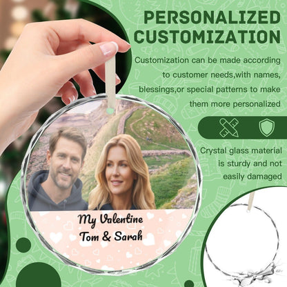 Custom Photo Round Glass Ornament | Personalized Crystal | BuyEcEc - Pendants & Ornaments - BuyEcEc