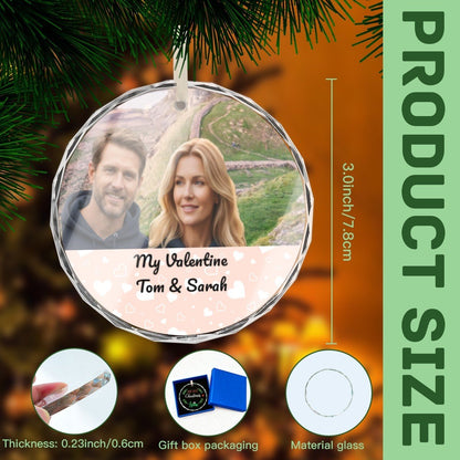 Custom Photo Round Glass Ornament | Personalized Crystal | BuyEcEc - Pendants & Ornaments - BuyEcEc