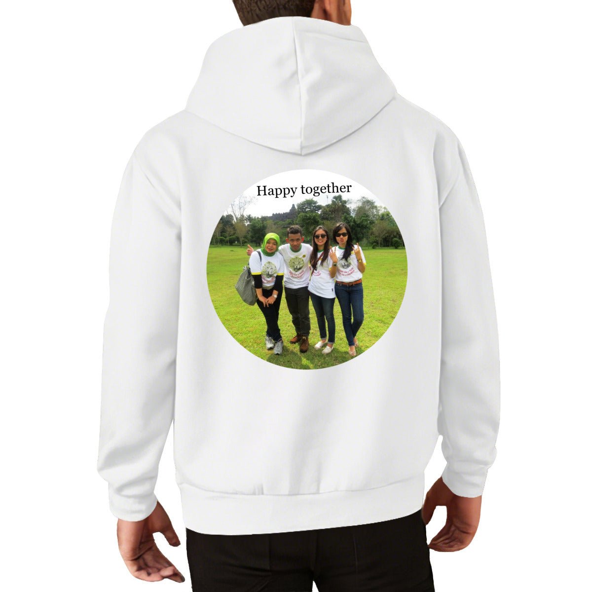 Custom Photo Text Hoodie (280GSM) - Men's Back Print - BuyEcEc