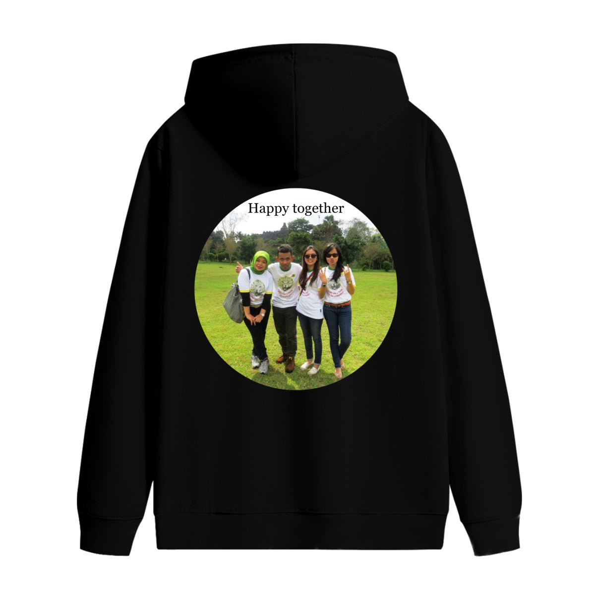 Custom Photo Text Hoodie (280GSM) - Men's Back Print - BuyEcEc