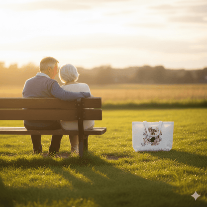 Custom Photo Tote Bag with a Flower Frame and Personalized Text - ToteBags - BuyEcEc