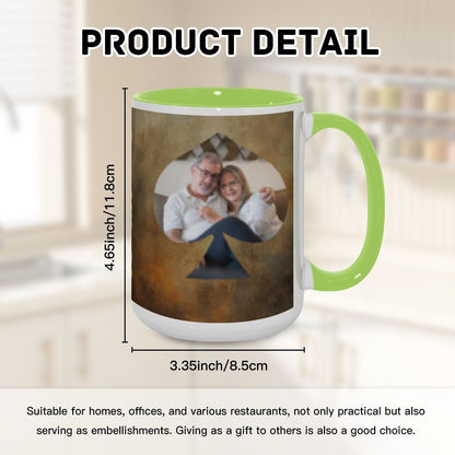 Custom Photo Two - Color Mug 15oz Spade - Mugs - BuyEcEc
