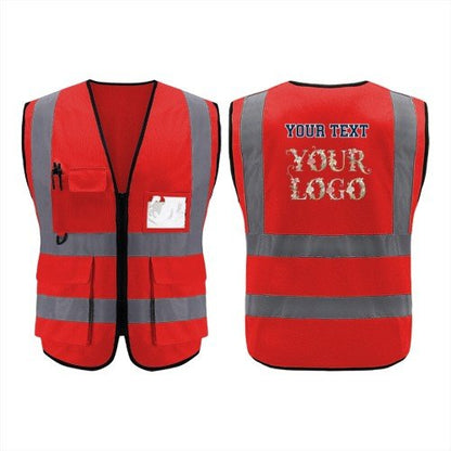 Custom Printed Hi - Vis Safety Vest | High - Visibility Reflective Workwear - Workwear - BuyEcEc