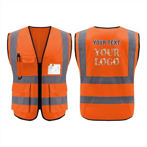 Custom Printed Hi - Vis Safety Vest | High - Visibility Reflective Workwear - Workwear - BuyEcEc