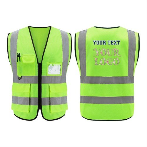 Custom Printed Hi - Vis Safety Vest | High - Visibility Reflective Workwear - Workwear - BuyEcEc