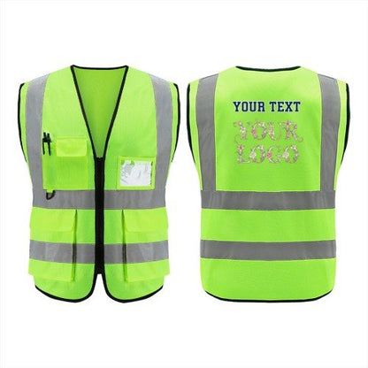 Custom Printed Hi - Vis Safety Vest | High - Visibility Reflective Workwear - Workwear - BuyEcEc