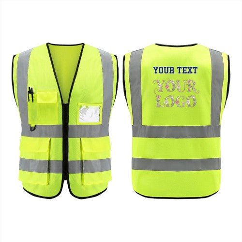 Custom Printed Hi - Vis Safety Vest | High - Visibility Reflective Workwear - Workwear - BuyEcEc