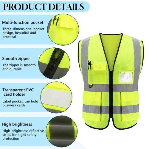 Custom Printed Hi - Vis Safety Vest | High - Visibility Reflective Workwear - Workwear - BuyEcEc
