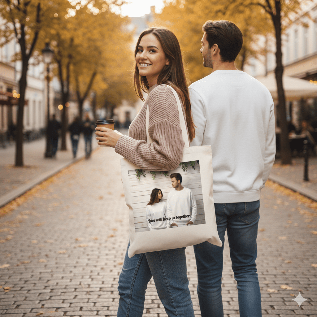 Custom Small Photo Tote Bag | Personalized Canvas ToteTote Bag Name Personalized - ToteBags - BuyEcEc