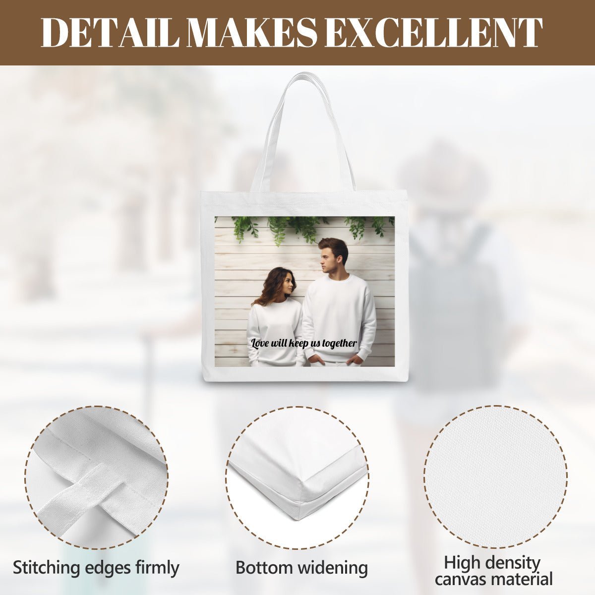 Custom Small Photo Tote Bag | Personalized Canvas ToteTote Bag Name Personalized - ToteBags - BuyEcEc