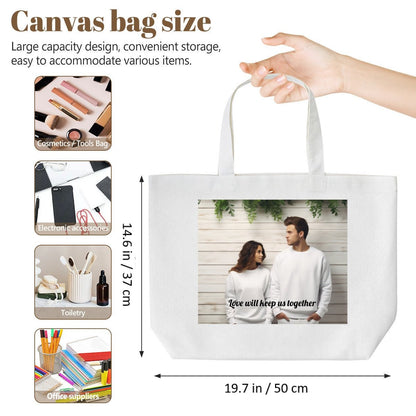 Custom Small Photo Tote Bag | Personalized Canvas ToteTote Bag Name Personalized - ToteBags - BuyEcEc