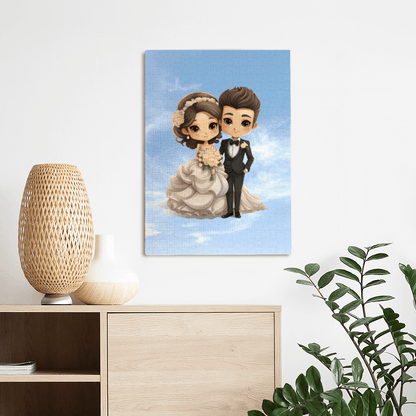 Custom Watercolor Wedding Photo Puzzle | Personalized Couple Jigsaw Puzzle - Jigsaw Puzzle - BuyEcEc
